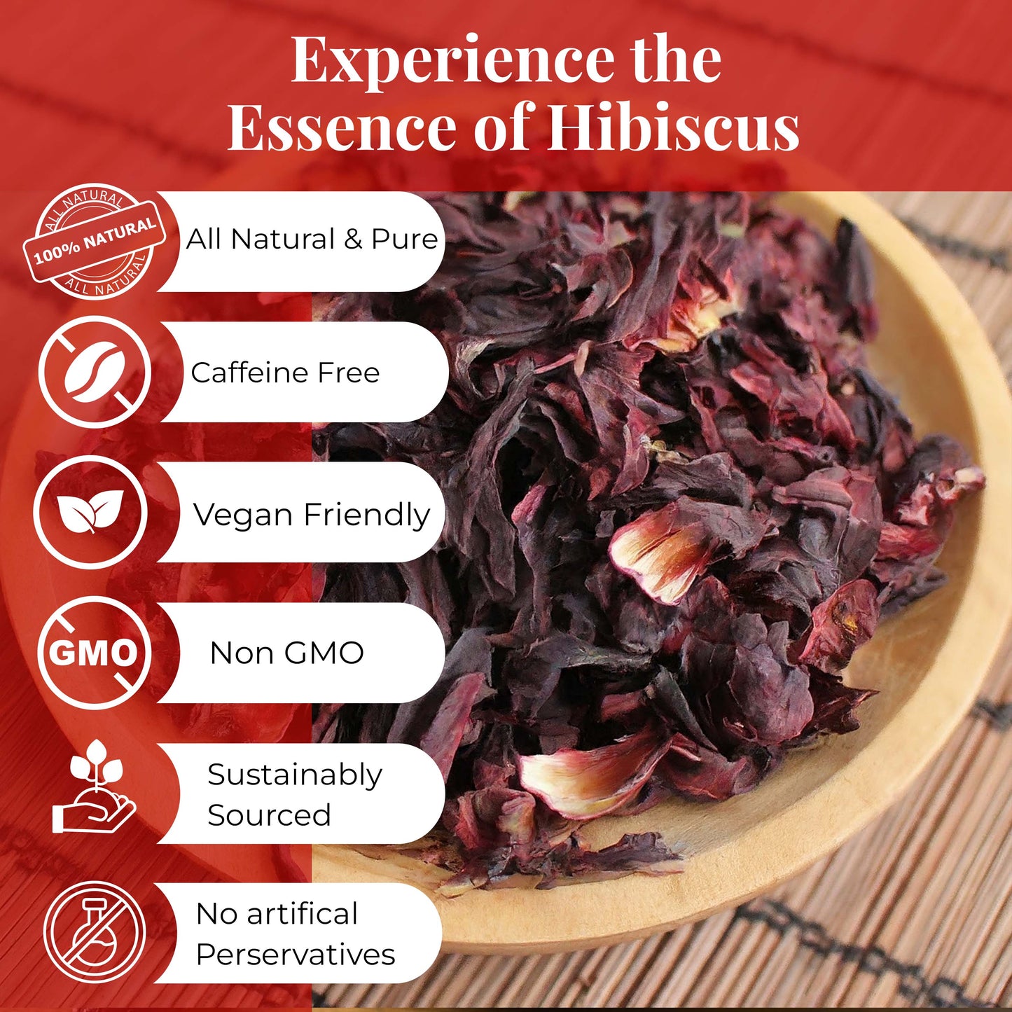 Akshit Dried Hibiscus Flowers ,Premium Hibiscus Tea-2.6oz