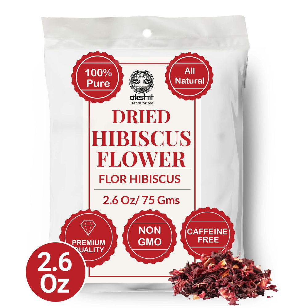 Akshit Dried Hibiscus Flowers ,Premium Hibiscus Tea-2.6oz