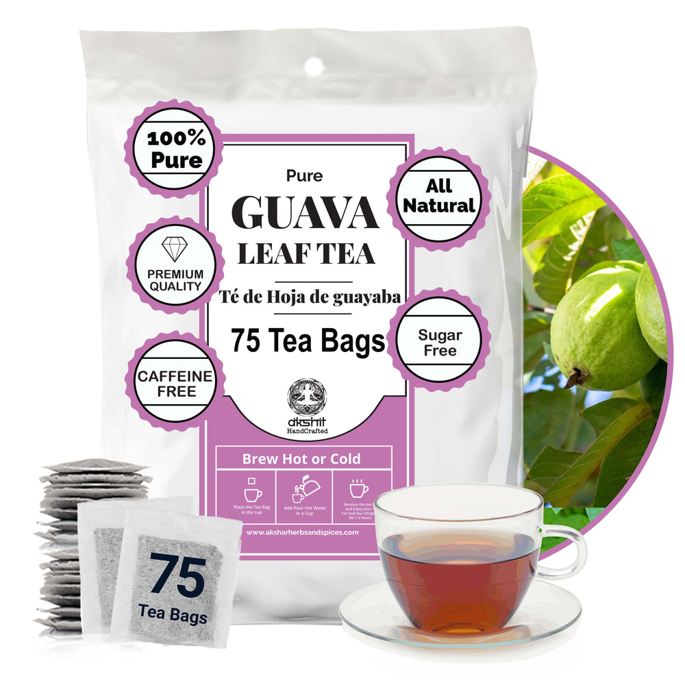 Guava Leaf Tea - 75 Bags, Pure Herbal Tea, Vegan, Non-GMO, Caffeine-Free