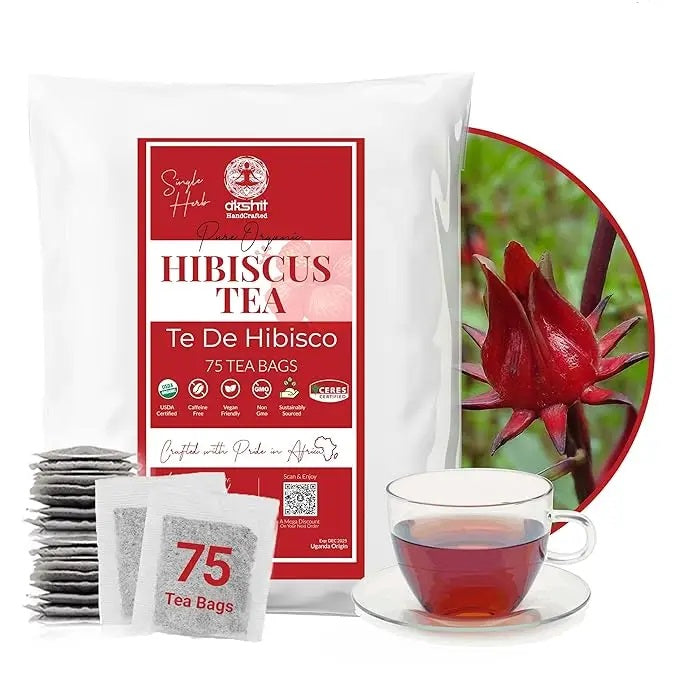 
                      
                        Akshit 75 Hibiscus Tea Bags, Pure Hibiscus Tea, Te De Hibisco from 100% Dried Hibiscus Flowers, Caffeine Free, Sugar Free
                      
                    