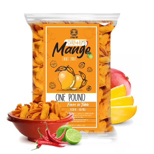 
                      
                        pack of one pound organic dried mango slices lime and chili flavored from Akshar Herbs and spices
                      
                    