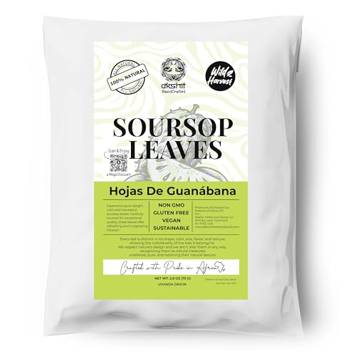 
                      
                        Premium Soursop Graviola Dried Leaves Tea, Whole Soursop Leaves, 2.6oz, Graviola Tea, Guanabana Tea, Hoja Guanabana, Soursop Loose Leaf Herbal Tea, No Gluten, Vegan
                      
                    