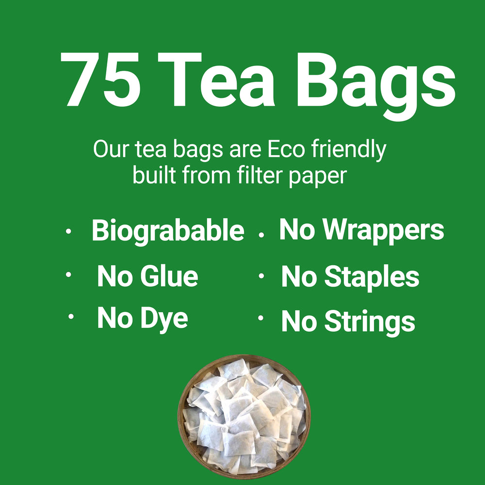 
                      
                        Tea bags with green features such as biodegradability, free of glue, stick, staple, & wrapper
                      
                    